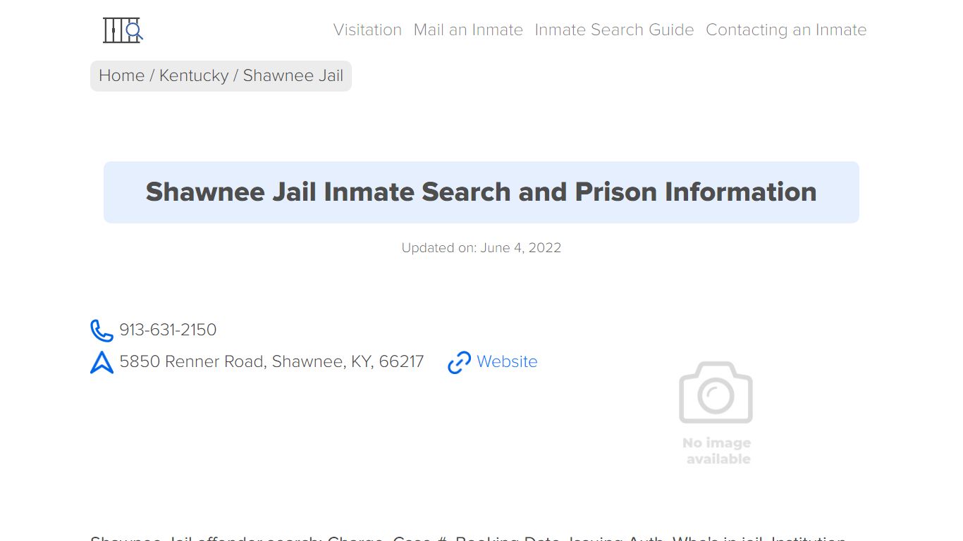Shawnee Jail Inmate Search, Visitation, Phone no ...